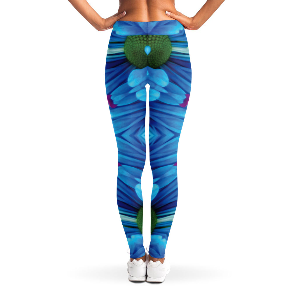 Blue And Pink Flowers Kaleidoscope Print Women's Leggings