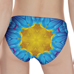 Blue And Pink Flowers Kaleidoscope Print Women's Panties