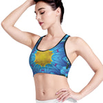 Blue And Pink Flowers Kaleidoscope Print Women's Sports Bra