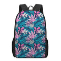 Blue And Pink Watercolor Hawaiian Print 17 Inch Backpack