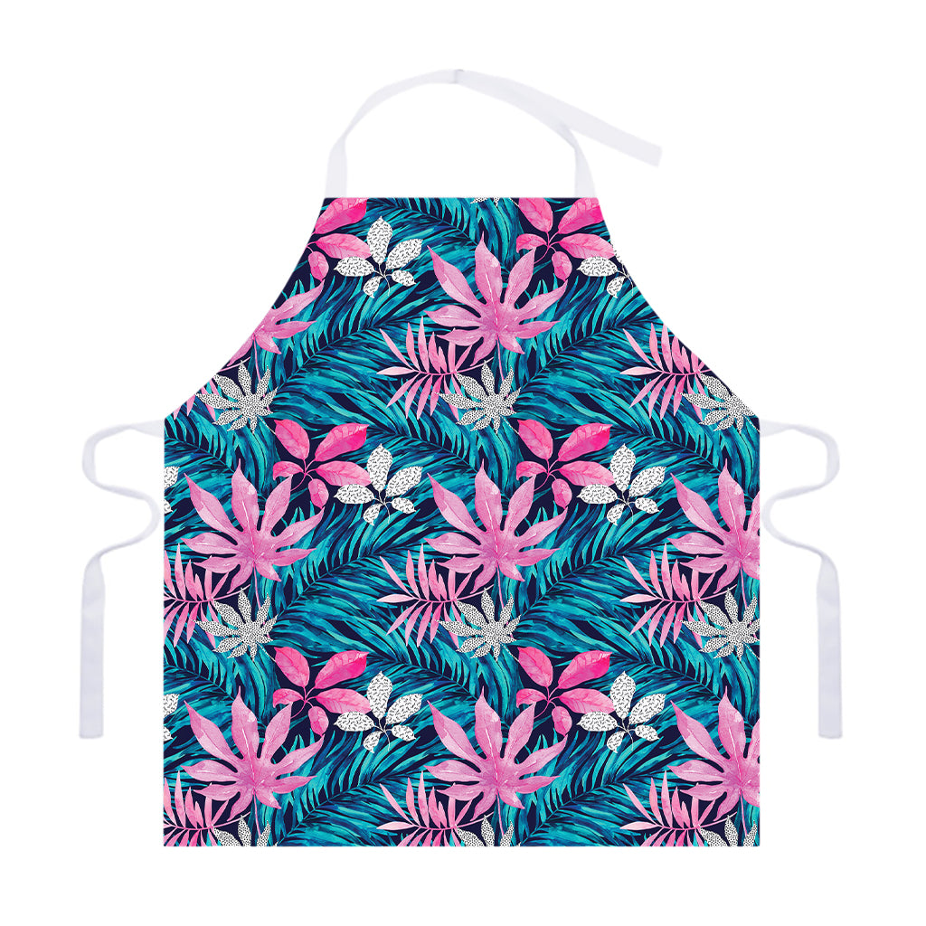 Blue And Pink Watercolor Hawaiian Print Adjustable Apron