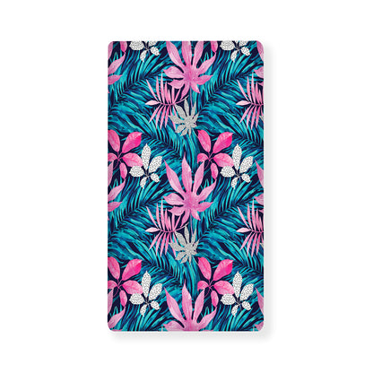 Blue And Pink Watercolor Hawaiian Print Baby Crib Sheet