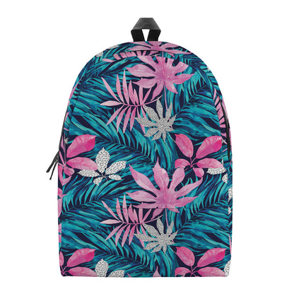 Blue And Pink Watercolor Hawaiian Print Backpack