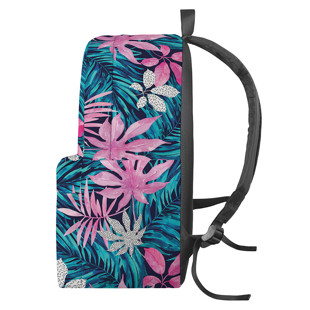Blue And Pink Watercolor Hawaiian Print Backpack