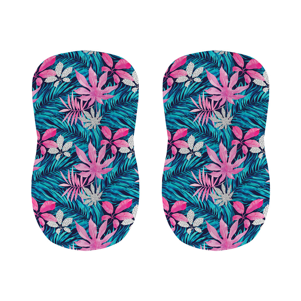 Blue And Pink Watercolor Hawaiian Print Bar Stool Covers