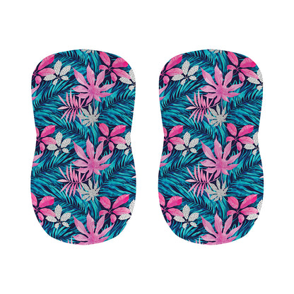 Blue And Pink Watercolor Hawaiian Print Bar Stool Covers