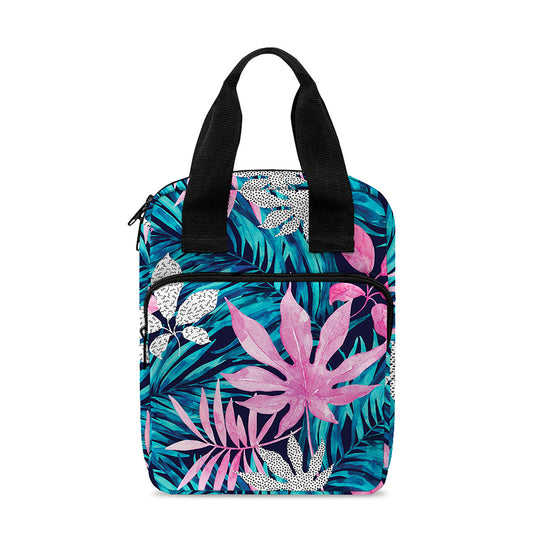 Blue And Pink Watercolor Hawaiian Print Bible Tote Bag