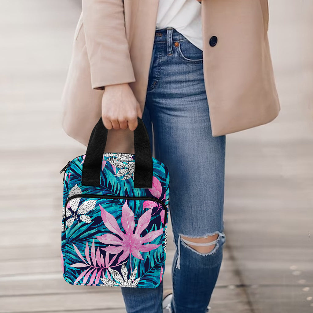 Blue And Pink Watercolor Hawaiian Print Bible Tote Bag