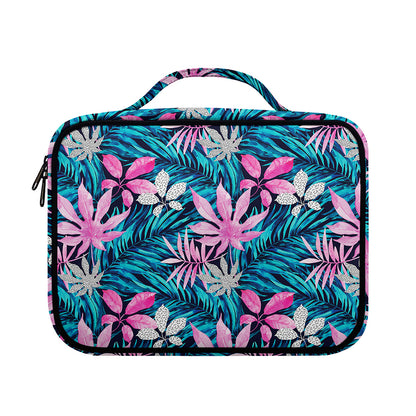 Blue And Pink Watercolor Hawaiian Print Briefcase Bible Bag