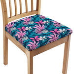 Blue And Pink Watercolor Hawaiian Print Chair Cushion Cover