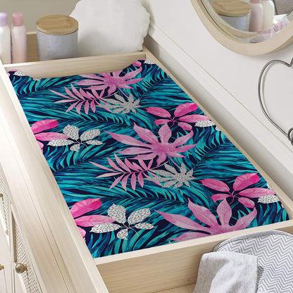 Blue And Pink Watercolor Hawaiian Print Changing Pad Cover