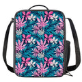 Blue And Pink Watercolor Hawaiian Print Crossbody Lunch Bag
