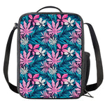 Blue And Pink Watercolor Hawaiian Print Crossbody Lunch Bag