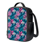 Blue And Pink Watercolor Hawaiian Print Crossbody Lunch Bag