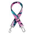 Blue And Pink Watercolor Hawaiian Print Dog Seat Belt