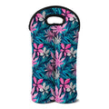 Blue And Pink Watercolor Hawaiian Print Double Neoprene Wine Tote