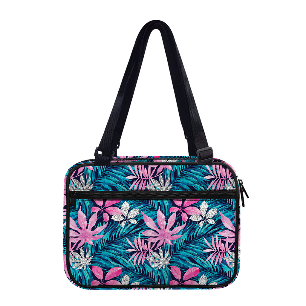 Blue And Pink Watercolor Hawaiian Print Double Strap Bible Bag