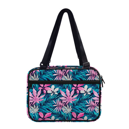 Blue And Pink Watercolor Hawaiian Print Double Strap Bible Bag