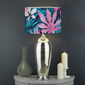Blue And Pink Watercolor Hawaiian Print Drum Lamp Shade