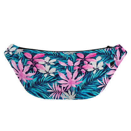 Blue And Pink Watercolor Hawaiian Print Fanny Pack