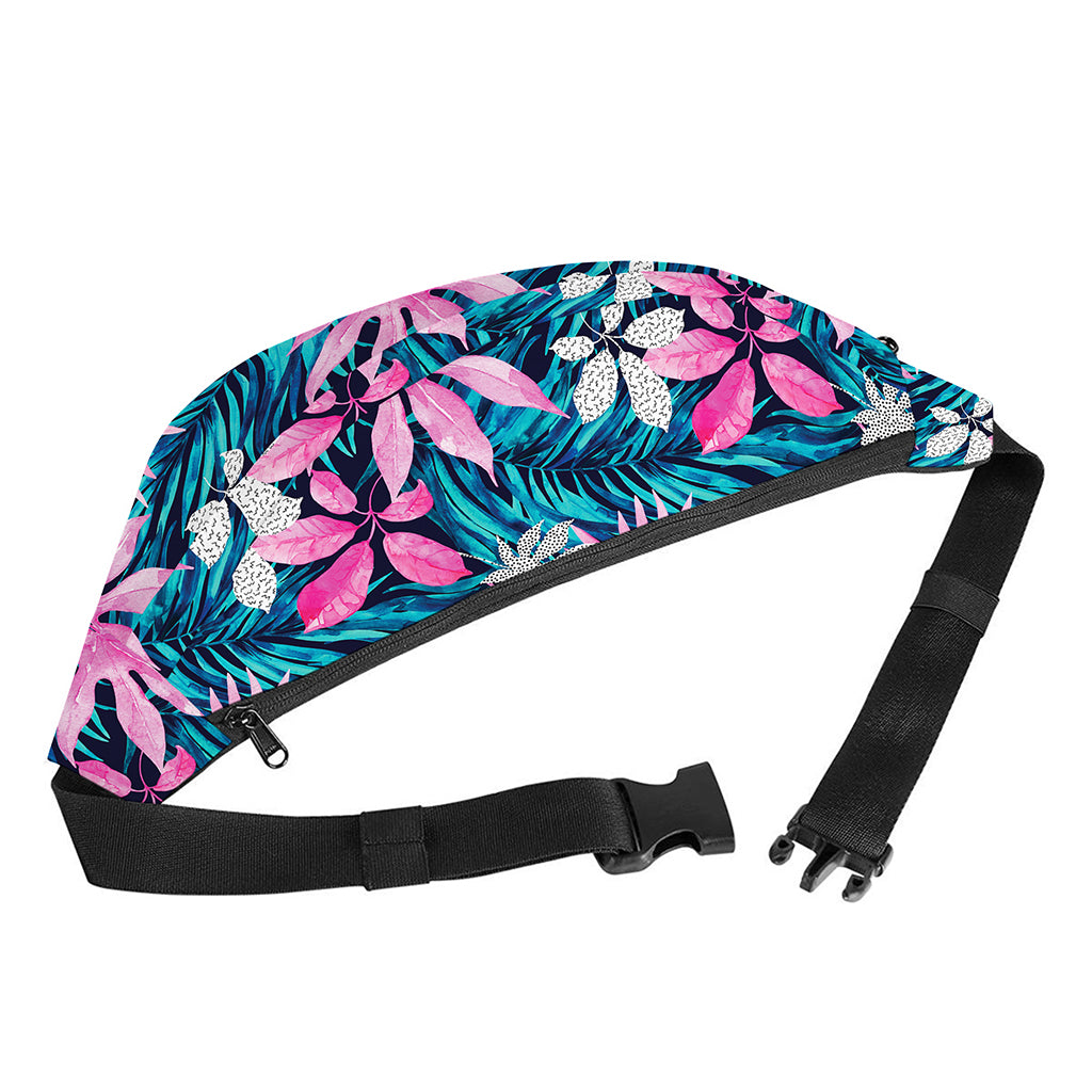 Blue And Pink Watercolor Hawaiian Print Fanny Pack