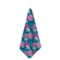 Blue And Pink Watercolor Hawaiian Print Hand Towel
