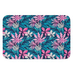 Blue And Pink Watercolor Hawaiian Print Indoor Door Mat