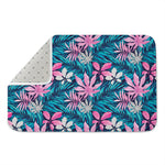 Blue And Pink Watercolor Hawaiian Print Indoor Door Mat