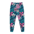 Blue And Pink Watercolor Hawaiian Print Jogger Pants