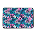 Blue And Pink Watercolor Hawaiian Print Kitchen Mat