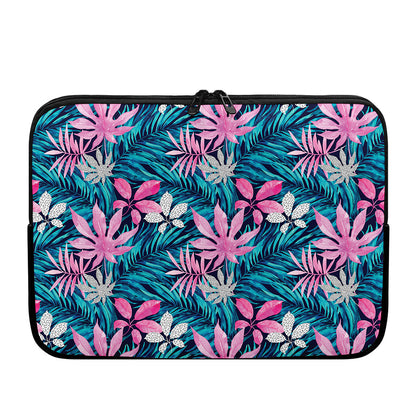 Blue And Pink Watercolor Hawaiian Print Laptop Sleeve