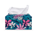 Blue And Pink Watercolor Hawaiian Print Leather Tissue Box Cover