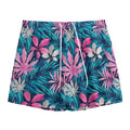 Blue And Pink Watercolor Hawaiian Print Mesh Shorts