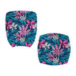 Blue And Pink Watercolor Hawaiian Print Office Chair Cover