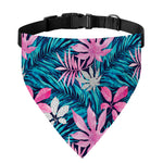 Blue And Pink Watercolor Hawaiian Print Over The Collar Dog Bandana