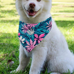 Blue And Pink Watercolor Hawaiian Print Over The Collar Dog Bandana