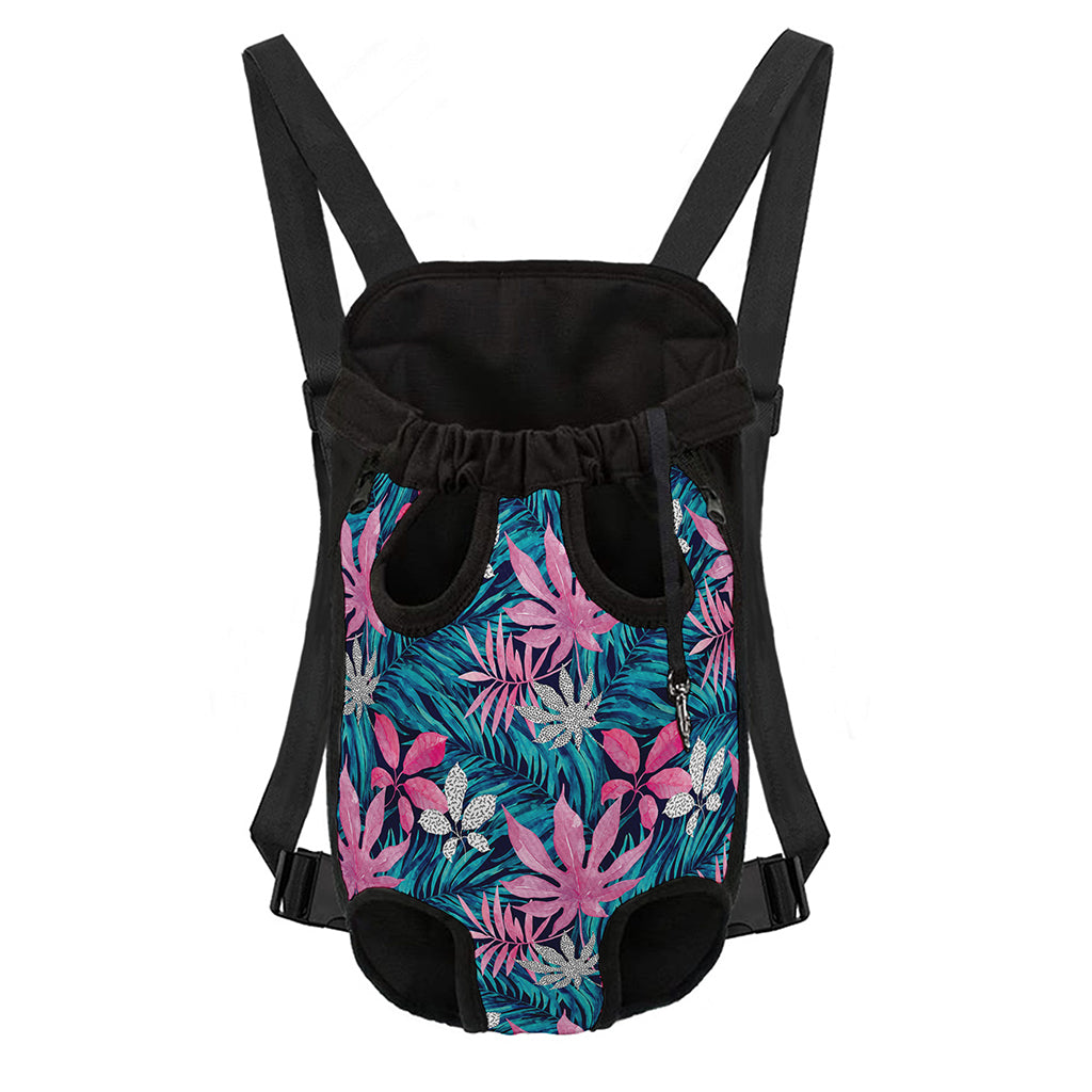 Blue And Pink Watercolor Hawaiian Print Pet Carrier Backpack