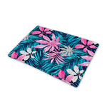 Blue And Pink Watercolor Hawaiian Print Pet Cooling Mat Cover