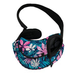 Blue And Pink Watercolor Hawaiian Print Pet Sling Carrier