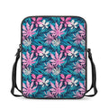 Blue And Pink Watercolor Hawaiian Print Rectangular Crossbody Bag