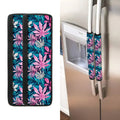 Blue And Pink Watercolor Hawaiian Print Refrigerator Handle Covers