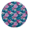 Blue And Pink Watercolor Hawaiian Print Round Blanket