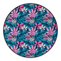 Blue And Pink Watercolor Hawaiian Print Round Floor Mat