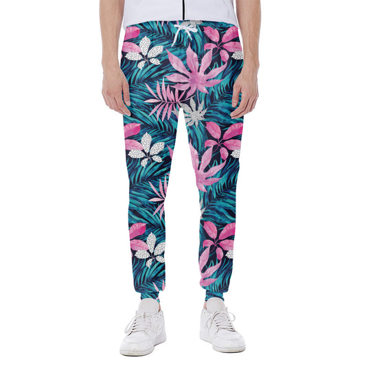 Blue And Pink Watercolor Hawaiian Print Scuba Joggers