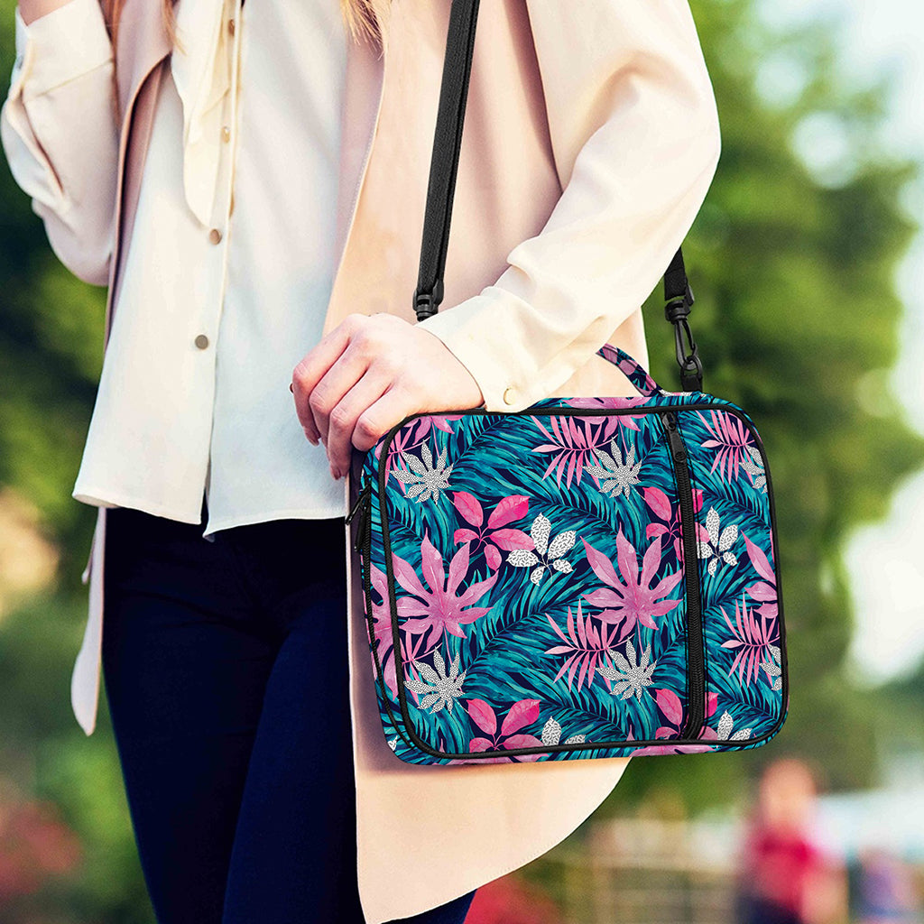 Blue And Pink Watercolor Hawaiian Print Shoulder Strap Bible Bag