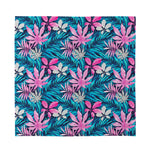Blue And Pink Watercolor Hawaiian Print Silk Bandana