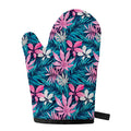 Blue And Pink Watercolor Hawaiian Print Single Oven Mitt