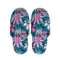 Blue And Pink Watercolor Hawaiian Print Slippers