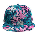 Blue And Pink Watercolor Hawaiian Print Snapback Cap