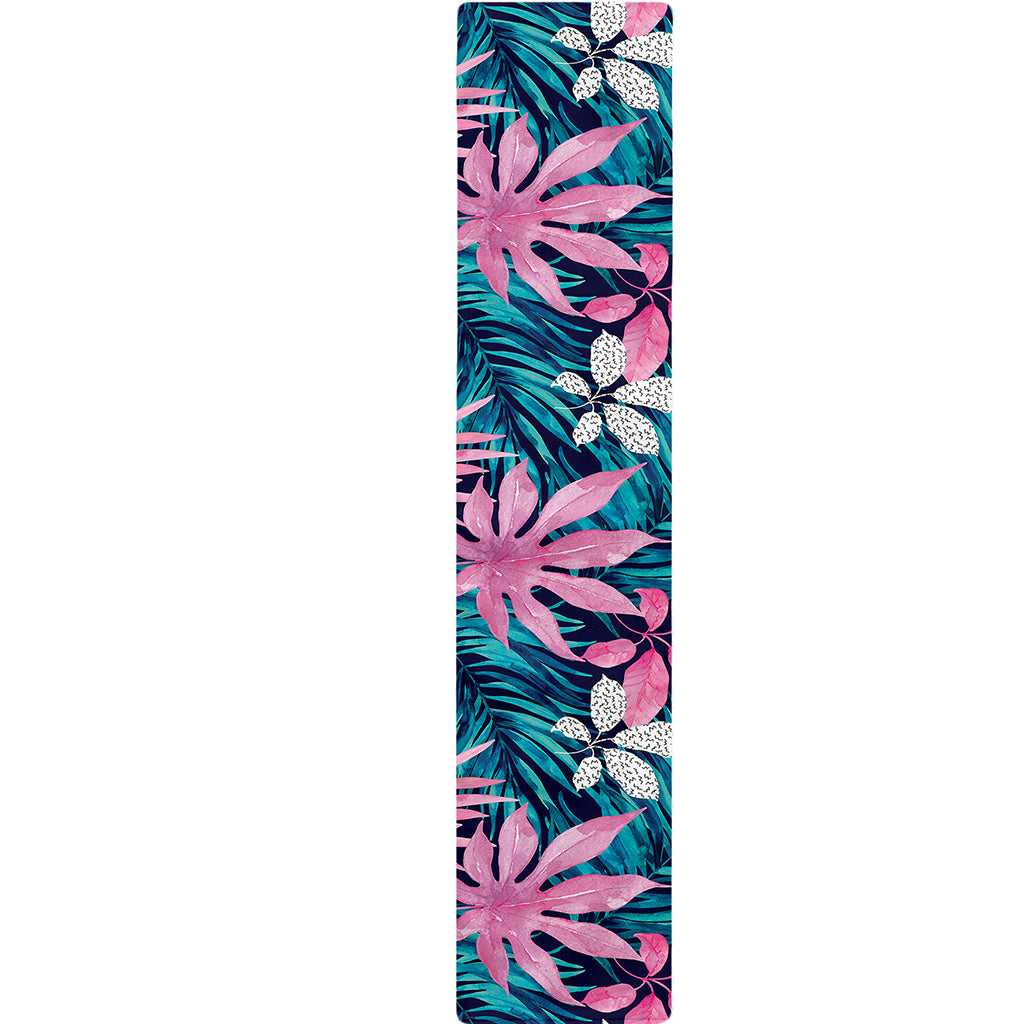Blue And Pink Watercolor Hawaiian Print Table Runner